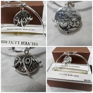 MOM Bracelet Silver Marcasite Love Quote NEW $60
